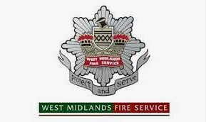 West Midlands Fire Service logo depicting shield, wings and motto. Represents campus fire safety partnership with local emergency services.